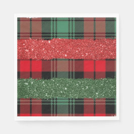 Plaid and Glitter Paper Napkin Pappersservett