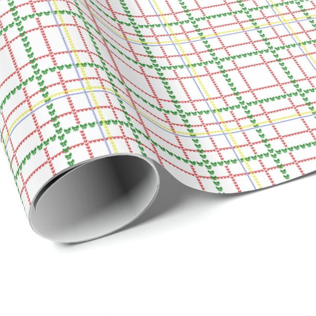 Plaid Bows Wrapping Paper Presentpapper (Rullad Hörn)