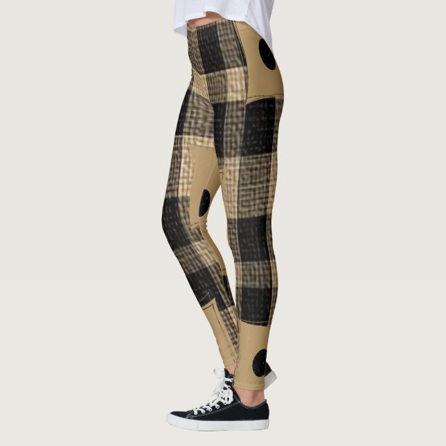 Plaid Bruna & Svarta Leggings  (Vänster)