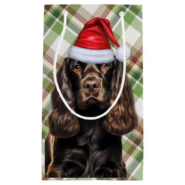 Plaid Chocolate Cocker Spaniel Christmas Dog  (Framsidan)