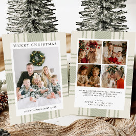 Plaid Christmas Card with Photo Holiday Card Julkort