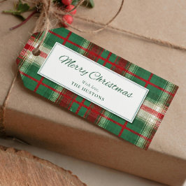 Plaid Christmas Holiday Gift Tag Presentetikett