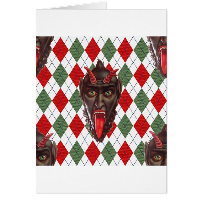 plaid christmas krampus hälsningskort (Framsidan)