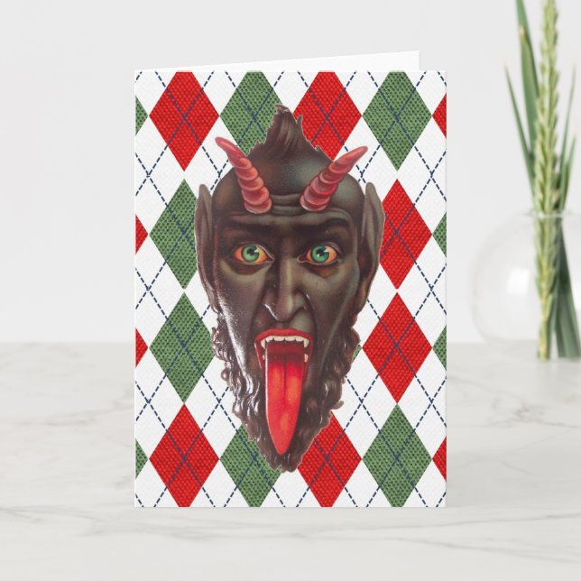 plaid christmas krampus inbjudan (Framsida)
