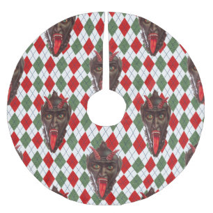 plaid christmas krampus julgransmatta borstad polyester