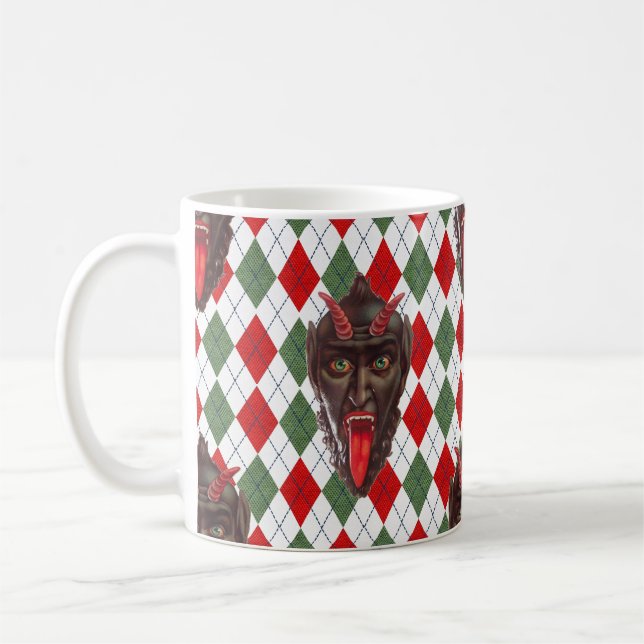 plaid christmas krampus kaffemugg (Vänster)
