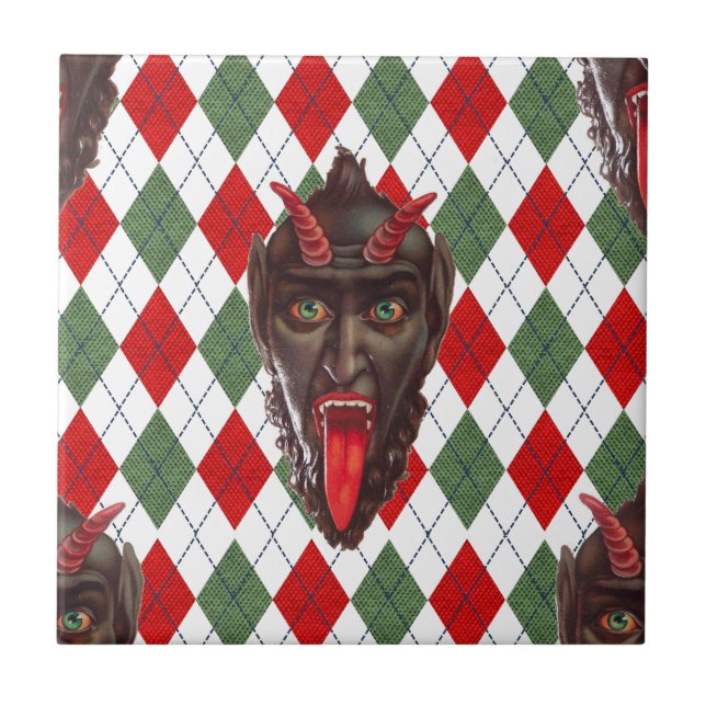 plaid christmas krampus kakelplatta (Framsidan)
