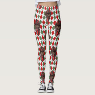 plaid christmas krampus leggings