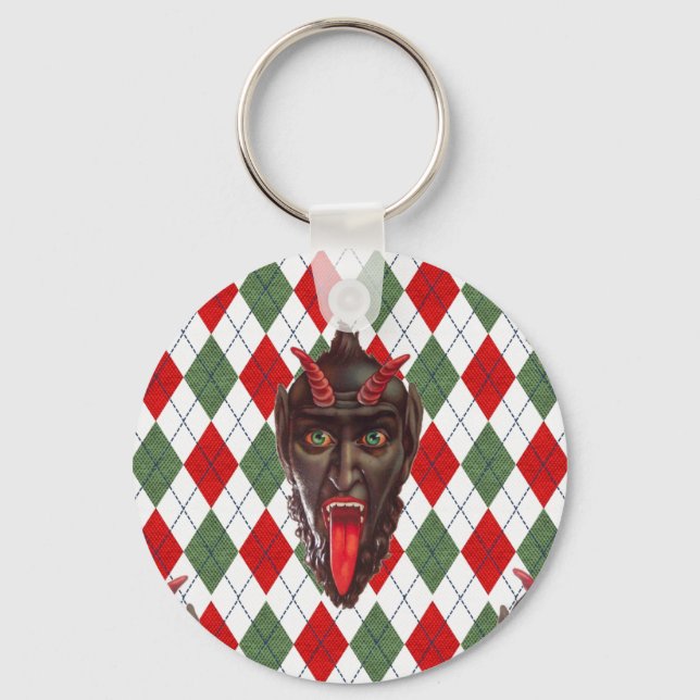plaid christmas krampus nyckelring (Framsida)