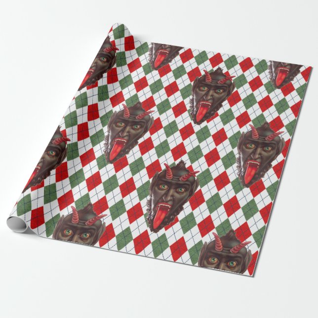 plaid christmas krampus presentpapper (Utrullad)