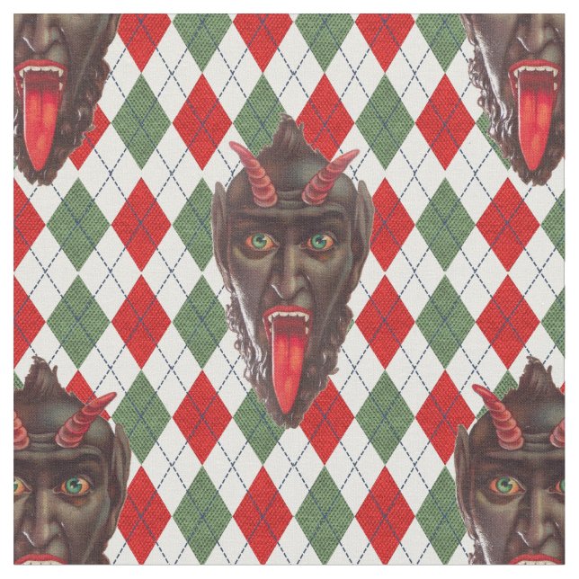 plaid christmas krampus-tyg tyg (Närbild)