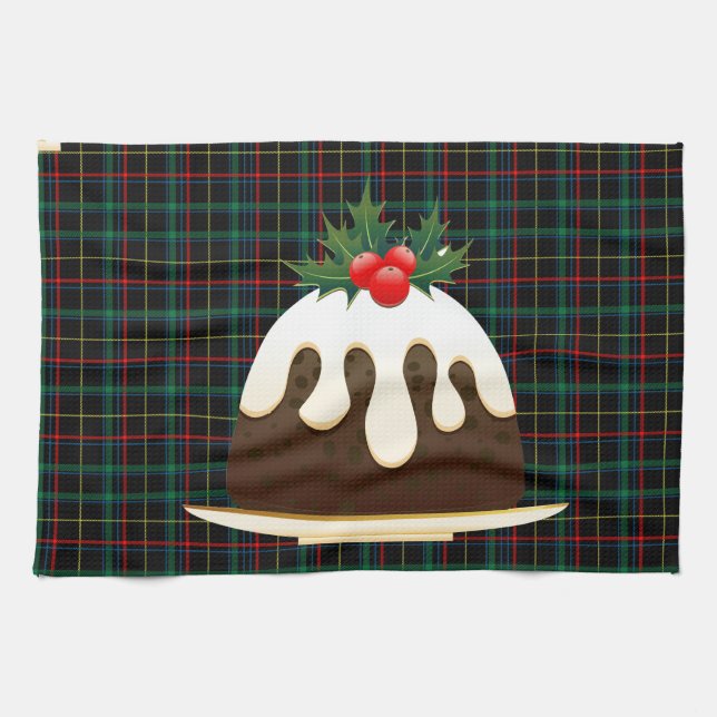plaid christmas puddings kökshandduk (Horisontell)