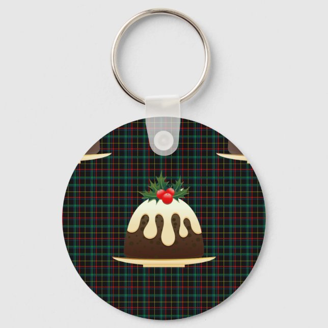 plaid christmas puddings nyckelring (Framsida)