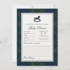 Plaid Classic Rocking Horse Advice for Baby Card Inbjudningar