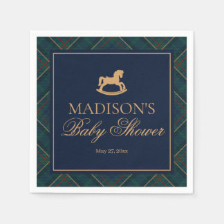 Plaid Classic Rocking Horse Baby Shower Dessert Pappersservett