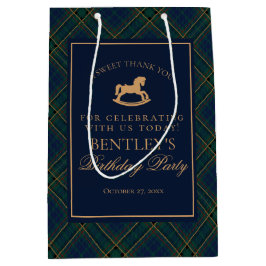 Plaid Classic Rocking Horse Birthday Party Favors