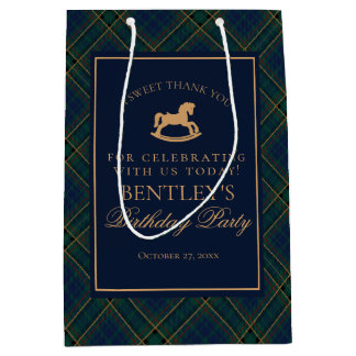 Plaid Classic Rocking Horse Birthday Party Favors