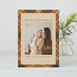 Plaid Custom Photo Christmas Julkort
