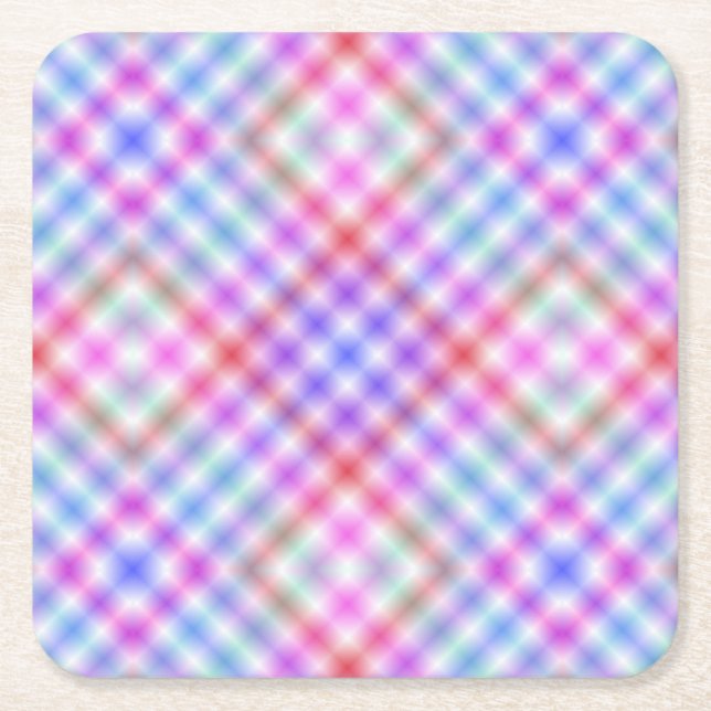 Plaid Fabric Texture Pattern Underlägg Papper Kvadrat (Framsidan)