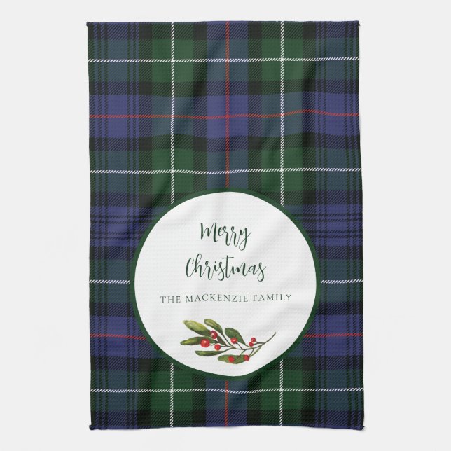 Plaid Familjejul MacKenzie Tartan Kökshandduk (Vertikal)
