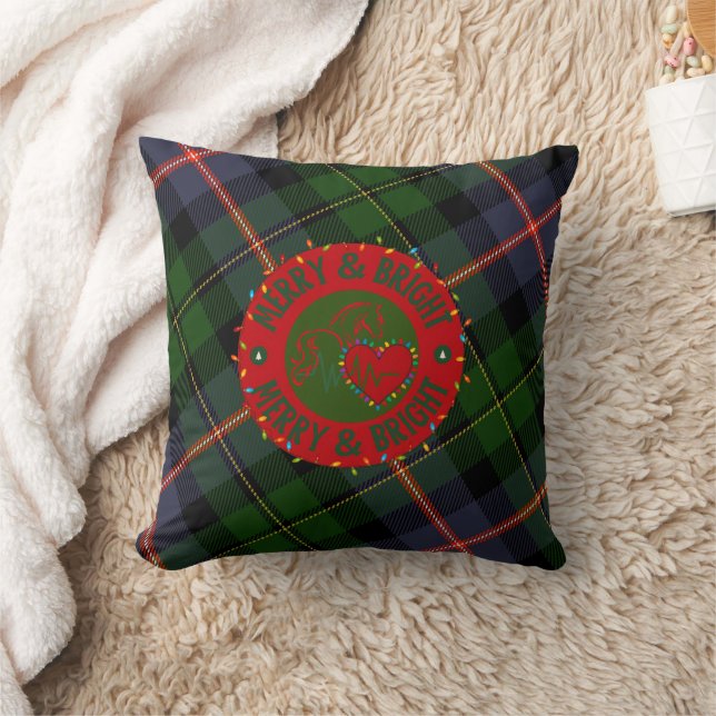Plaid Fleece Throw Pillow Merry & Bright Kudde (Filt)