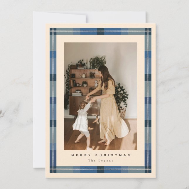 Plaid Frame Holiday Card Julkort (Framsida)