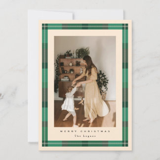 Plaid Frame Holiday Card Julkort
