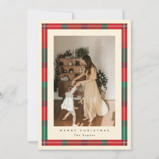 Plaid Frame Holiday Card Julkort