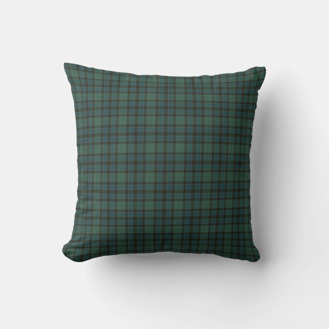 Plaid Green Blue Tartan Traditional Style Kudde (Framsida)