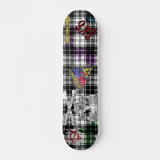 Plaid Grunge Old School Skateboard Bräda 18 Cm (Framsida)