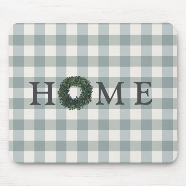 Plaid “HEM” Gingham Typografi Stylish Musmatta (Framsidan)