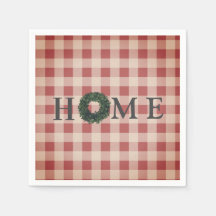 Plaid “HEM” Typografi Stilfullt Farmhouse Land