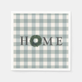 Plaid “HEM” Typografi Stilfullt Farmhouse Land Pappersservett