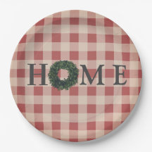 Plaid “HOME” Typografi Snygg Gårdsdekoration Pa