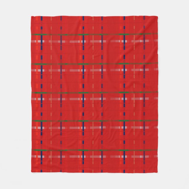 plaid in red, gold, green, silver, & blue fleecefilt (Framsidan)