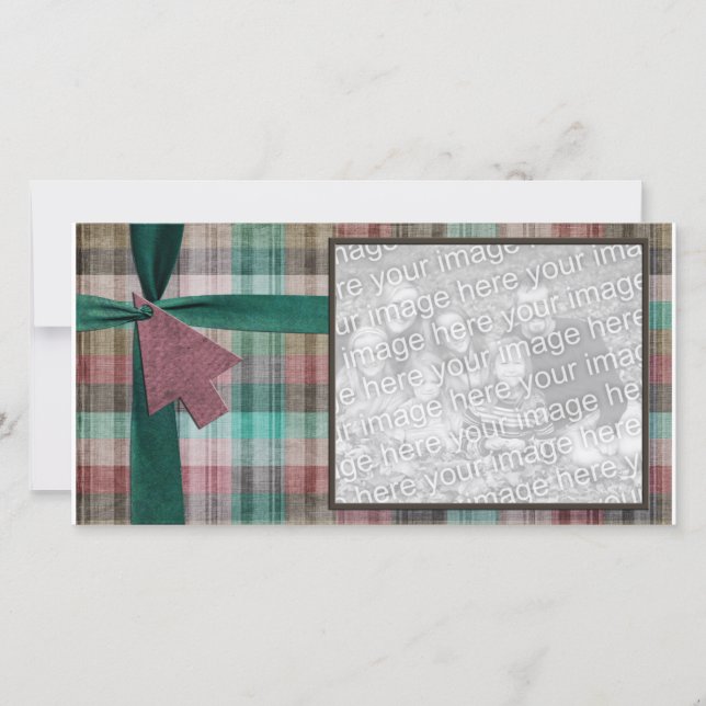 Plaid jul fototemplate julkort (Framsida)