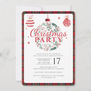 Plaid julfest Stewart-ruta Elegant Inbjudningar