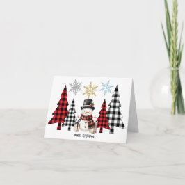 Plaid julgran Snöman - God Jul Kort