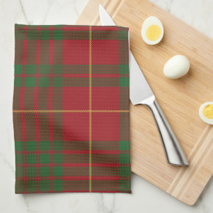 Plaid Klan MacTavish Röd Grön Check Rutig Vävning Kökshandduk