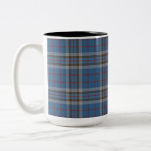 Plaid Klan Thompson Tartan Blue Grått Check Två-Tonad Mugg