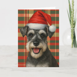 Plaid Miniatyr Schnauzer Julkort Kort