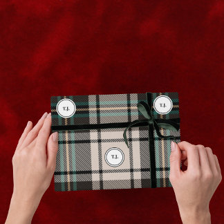 Plaid Monogram Classic Christmas Wrapping Paper Presentpapper