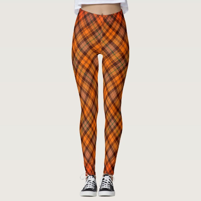 plaid mönster leggings (Framsida)