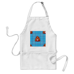 plaid poop emoji förkläde