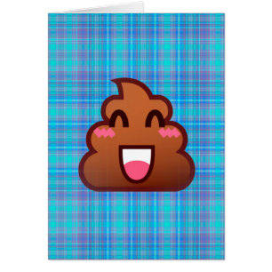 plaid poop emoji hälsningskort