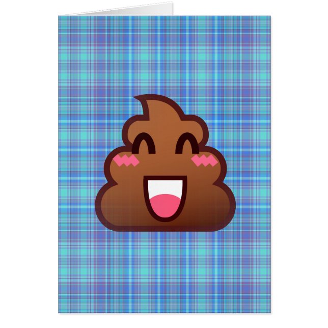 plaid poop emoji hälsningskort (Framsidan)