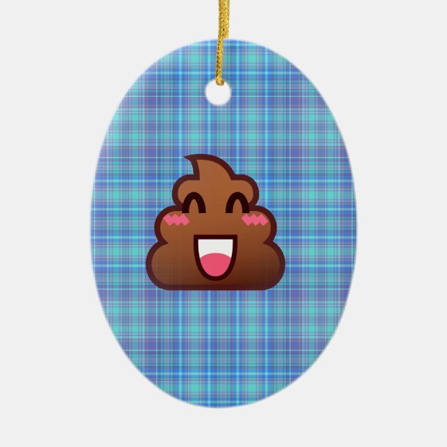 plaid poop emoji julgransprydnad keramik (Framsidan)