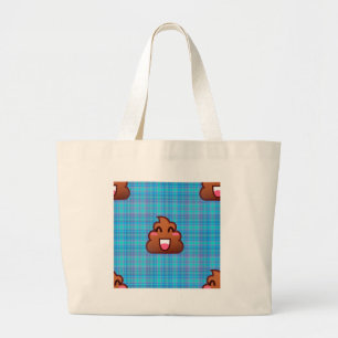 plaid poop emoji jumbo tygkasse