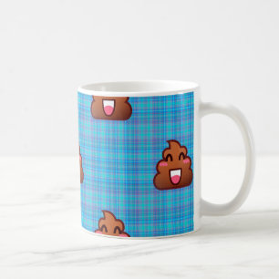 plaid poop emoji kaffemugg