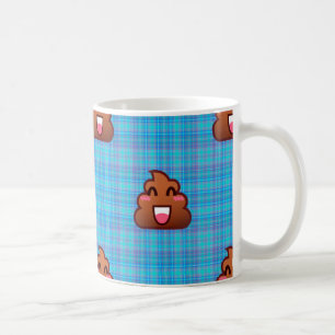 plaid poop emoji kaffemugg